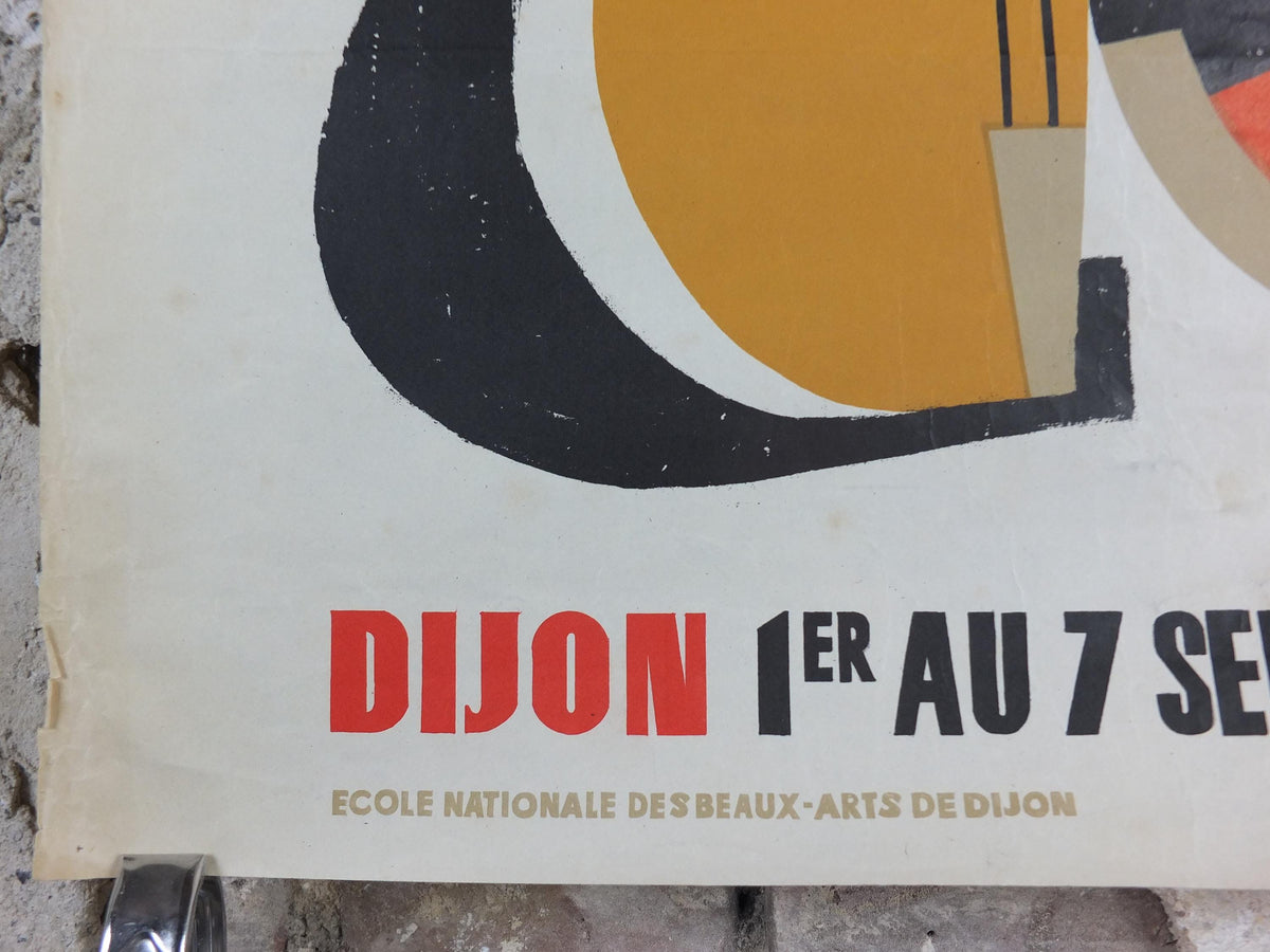 1950s Dijon Jeux d'Automne Internationale Poster, Autumn Games, Music and Dance, Original Vintage French, Advertising, wall art retro decor