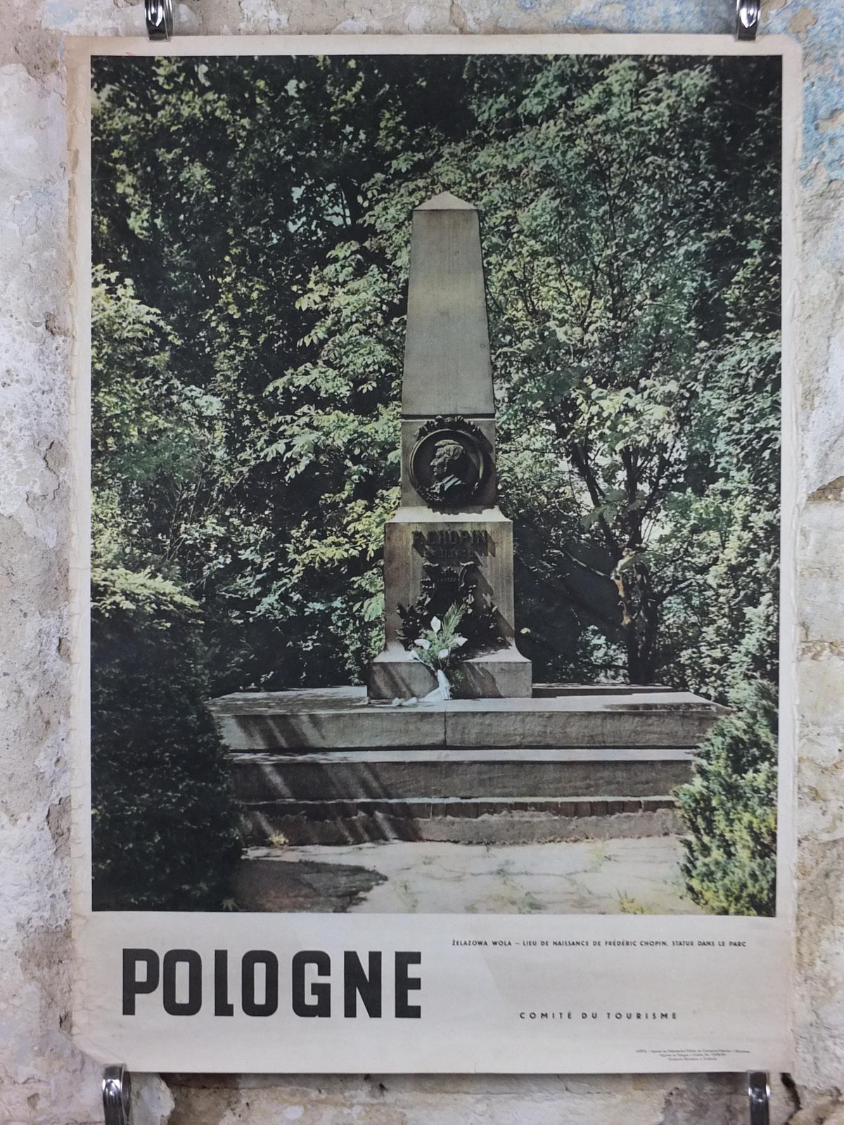 1950 Frederic Chopin Poster, The final resting place of Frederic Chopin, Parc à Żelazowa Wola, Poland, travel wall art decor