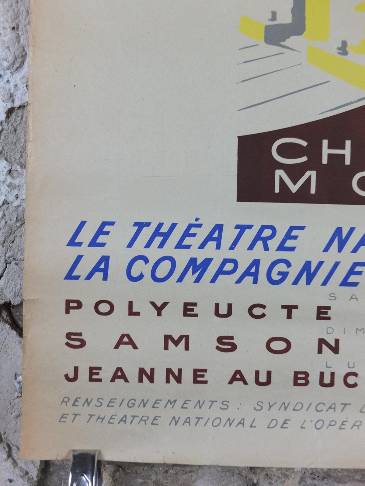 1953 Roman Theatre of Orange Poster, Theatre Antique Orange, by Yves Bonnat, Samson and Delilah, Vaucluse, France, music wall art decor