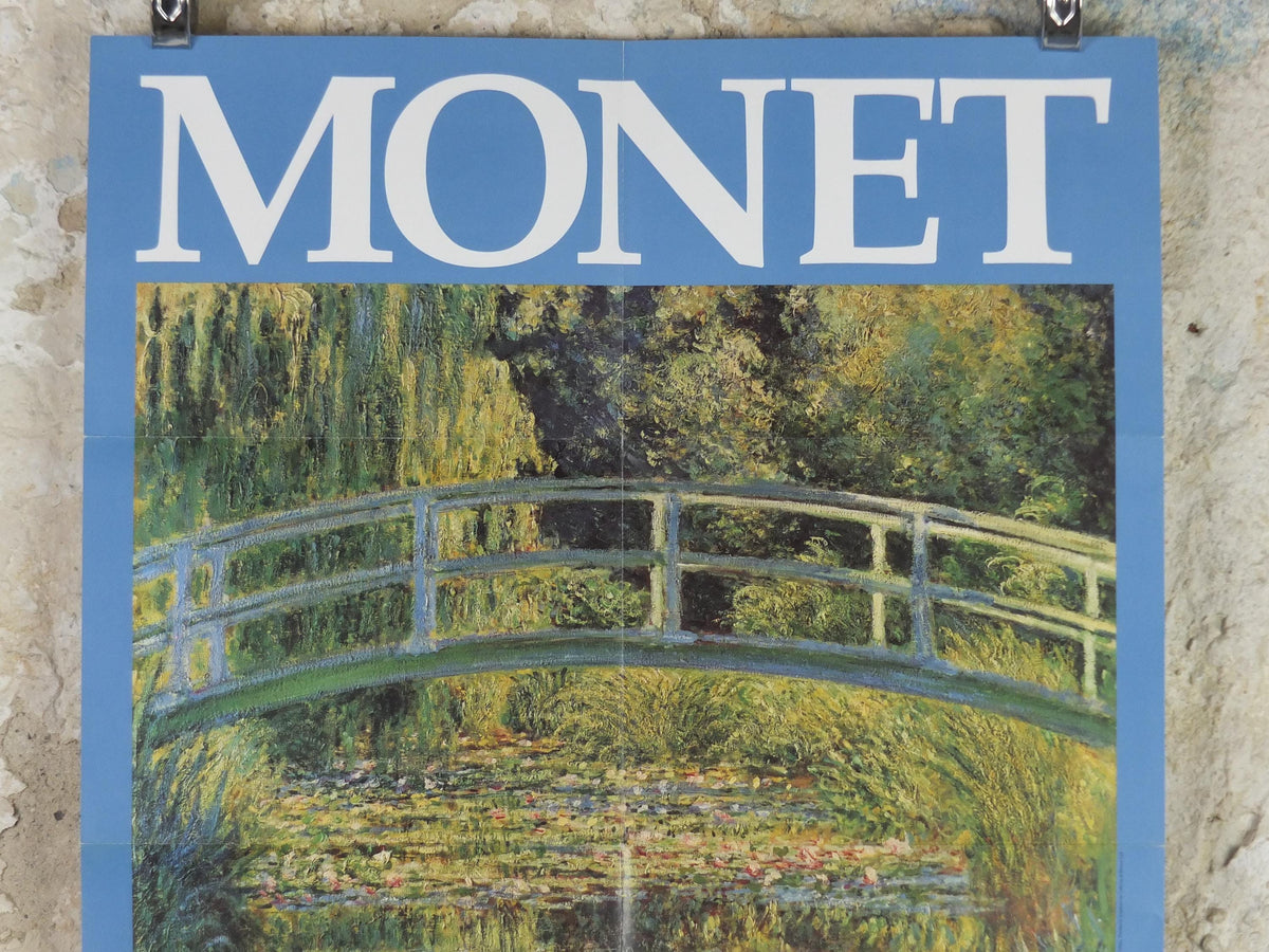 1990 Royal Academy of Arts Poster, Claude Monet, "The Water Lily Pond" Japanese Bridge 1899 Impression gallery exhibition, wall art decor