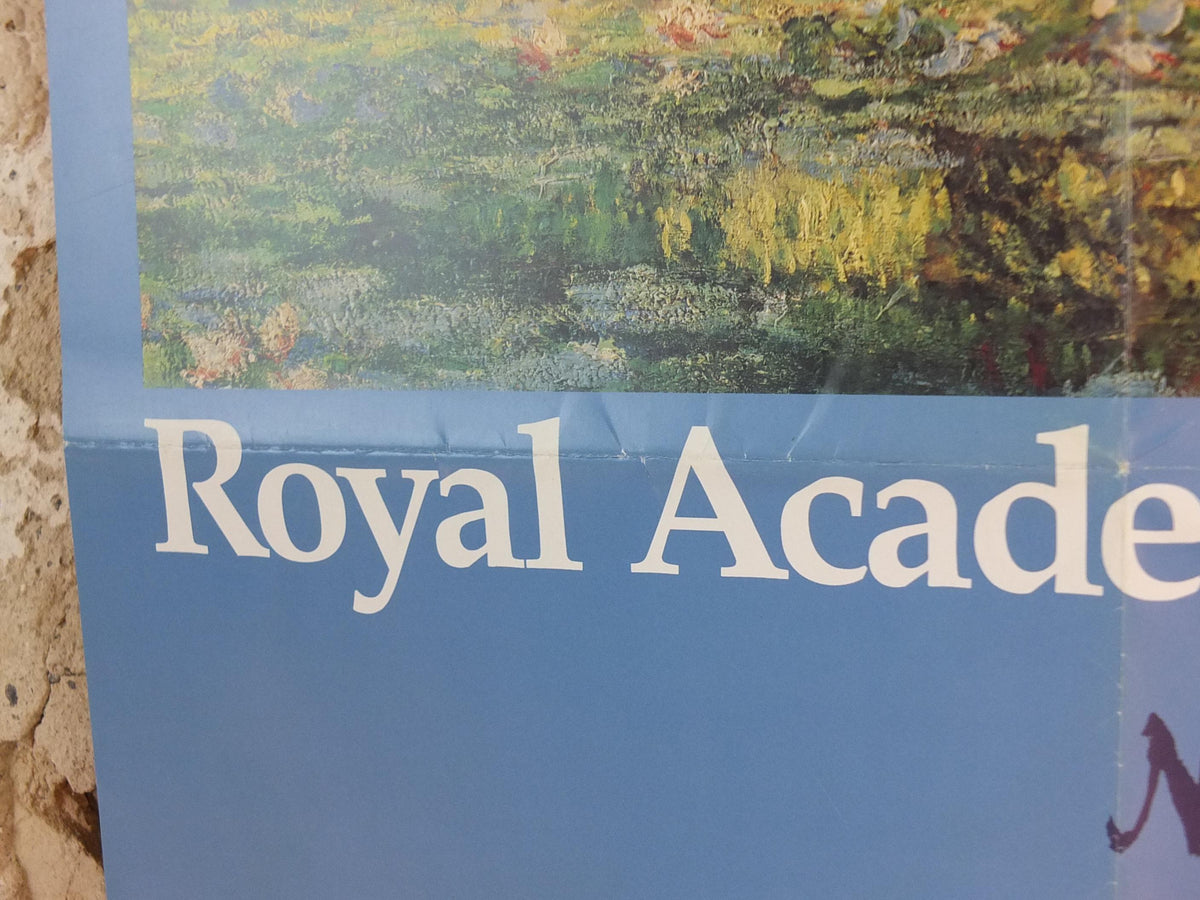 1990 Royal Academy of Arts Poster, Claude Monet, "The Water Lily Pond" Japanese Bridge 1899 Impression gallery exhibition, wall art decor