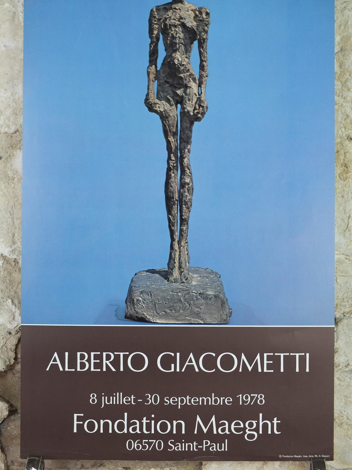 1976 Alberto Giacometti Poster, Annette from Life, bronze sculpture, Fondation Maeght, Modernism, gallery exhibition, wall art decor