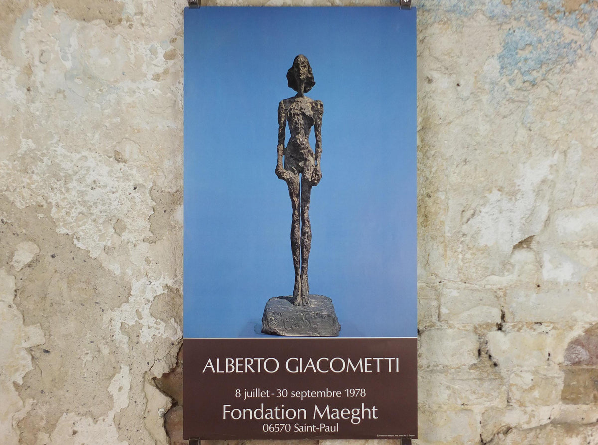1976 Alberto Giacometti Poster, Annette from Life, bronze sculpture, Fondation Maeght, Modernism, gallery exhibition, wall art decor