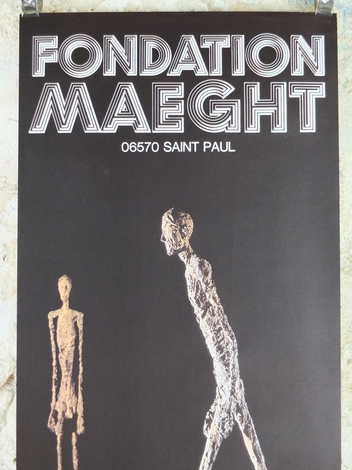 1976 Alberto Giacometti Poster, The Walking Man, L'Homme Qui Marche, Fondation Maeght, Modernism, gallery exhibition, wall art decor