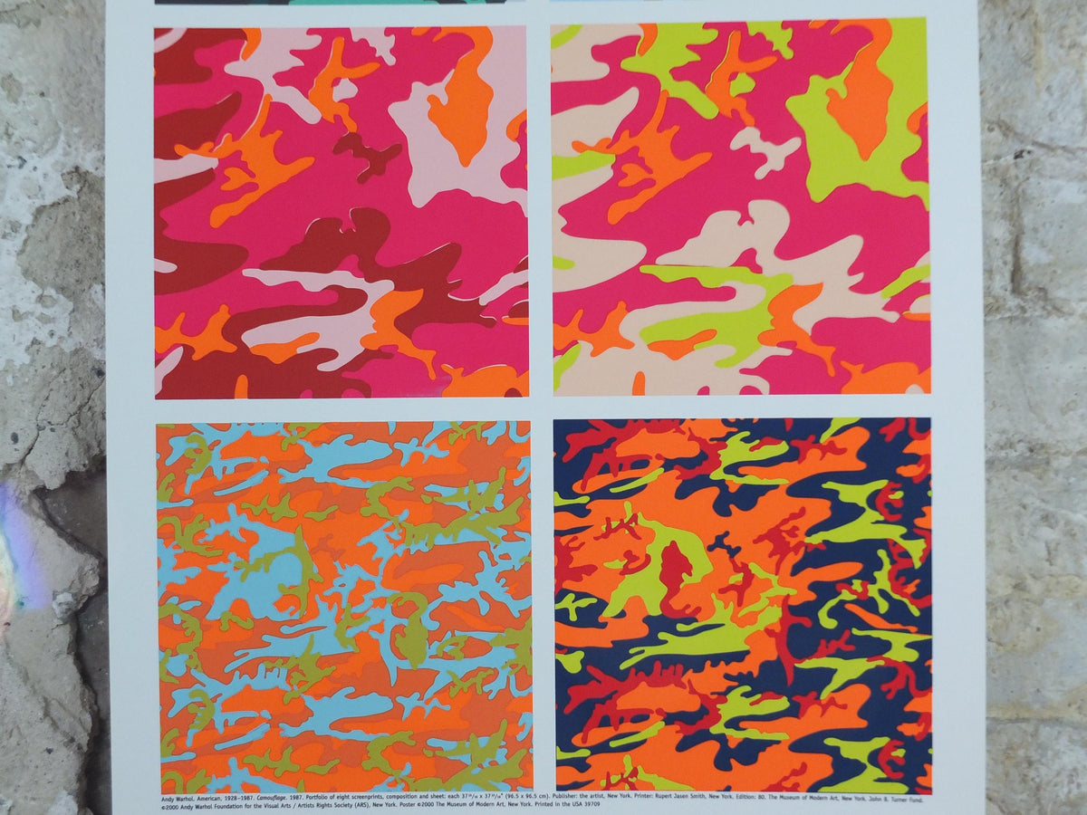 2000 Andy Warhol Poster, Camouflage 1987, MOMA Manhattan New York, Pop Art, Expressionism, Modernism, gallery wall art decor