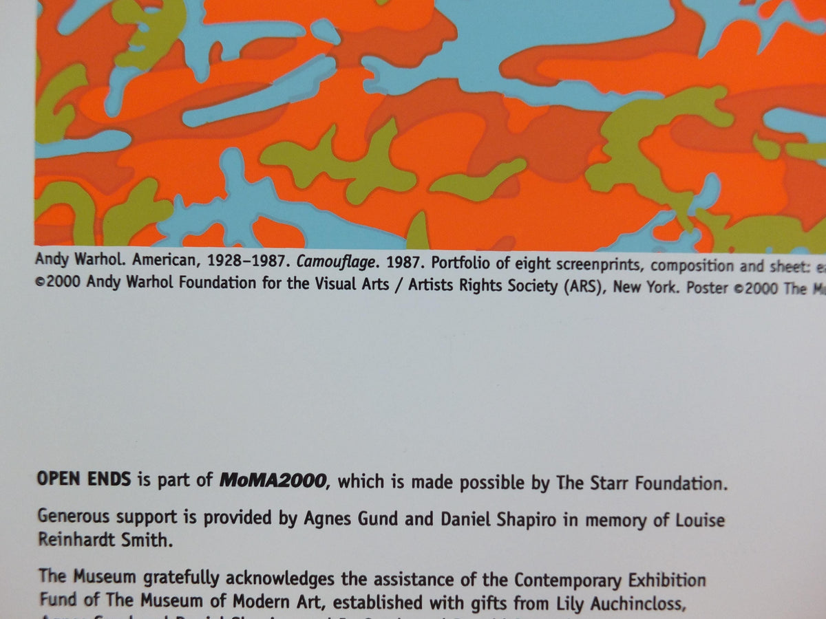 2000 Andy Warhol Poster, Camouflage 1987, MOMA Manhattan New York, Pop Art, Expressionism, Modernism, gallery wall art decor
