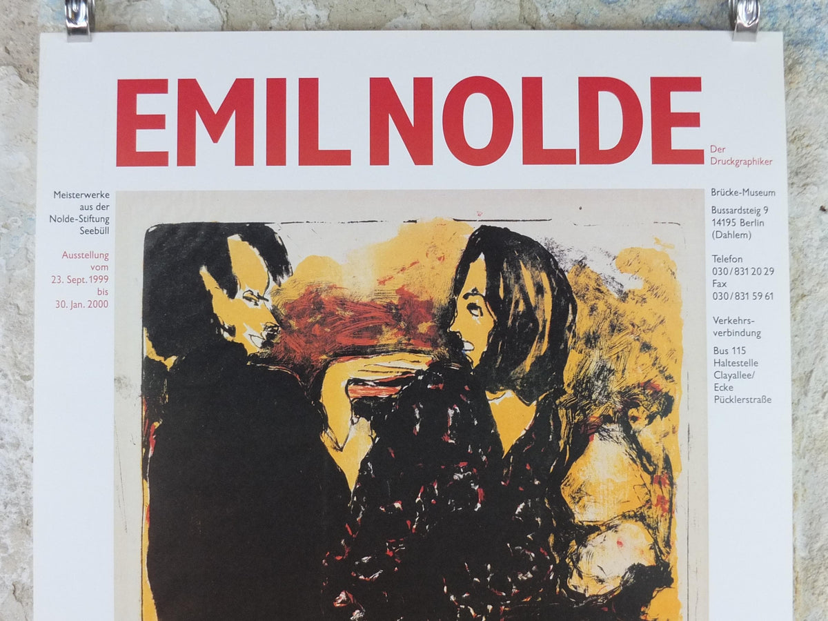 1999 Emil Nolde Poster, Young Couple 1913, Junges Paar, Berlin Succession, Die Brücke expressionist, Blaue Reiter, wall art decor