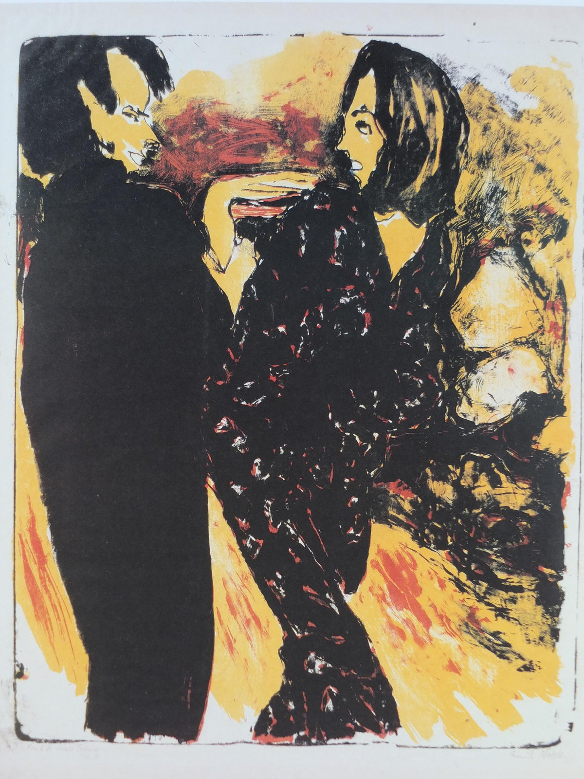 1999 Emil Nolde Poster, Young Couple 1913, Junges Paar, Berlin Succession, Die Brücke expressionist, Blaue Reiter, wall art decor