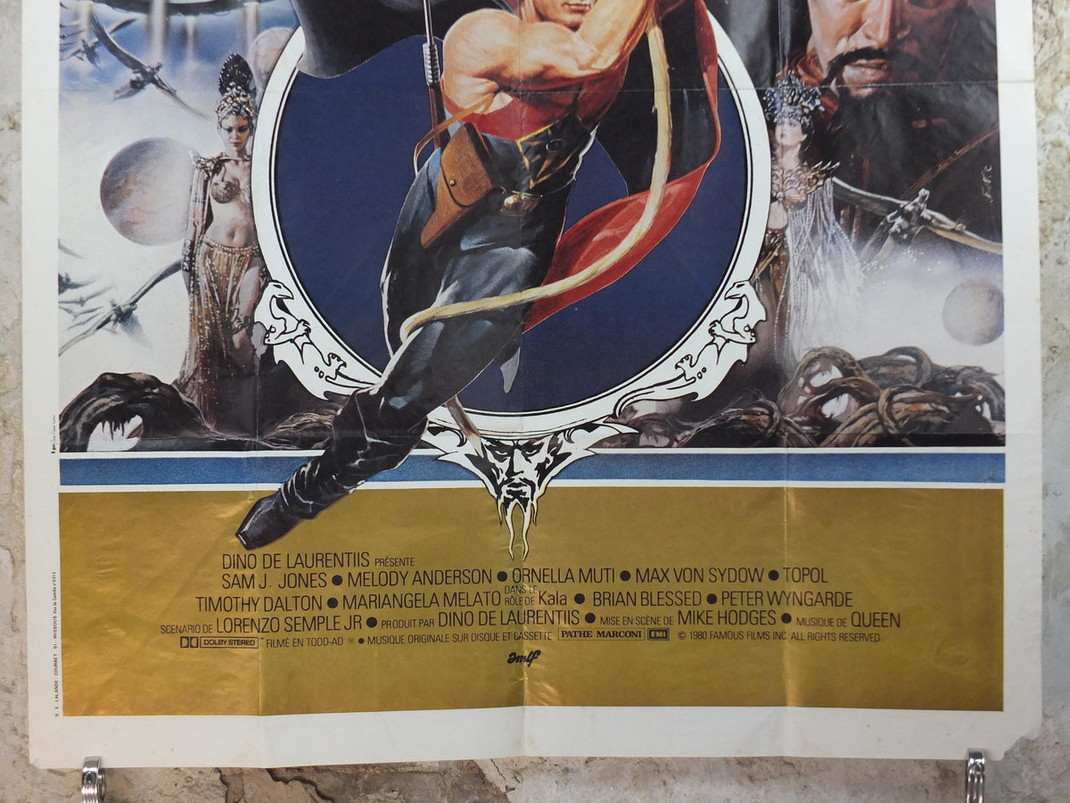 1980 Flash Gordon Poster, with Ming the Merciless, Science fiction Fantasy, Original French Grande size, wall art cinema film memorabilia