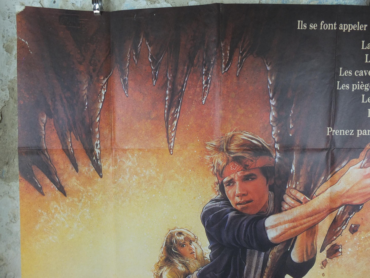 1985 The Goonies Poster, Treasure map hunt for pirate gold of One Eyed Willy, Original French Grande size, wall art cinema film memorabilia