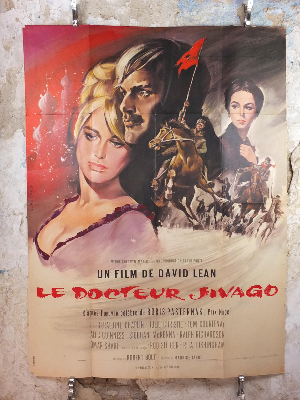 1965 Doctor Zhivago Poster, Epic Russian Revolution and World War 1 movie, Original French Grande size, wall art cinema film memorabilia