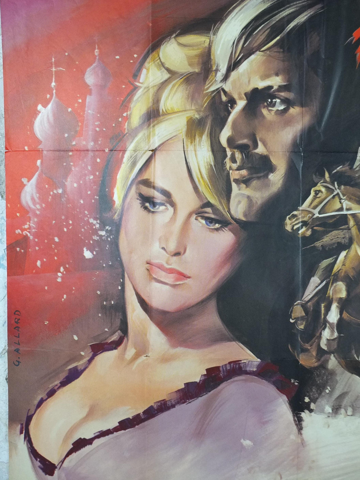 1965 Doctor Zhivago Poster, Epic Russian Revolution and World War 1 movie, Original French Grande size, wall art cinema film memorabilia