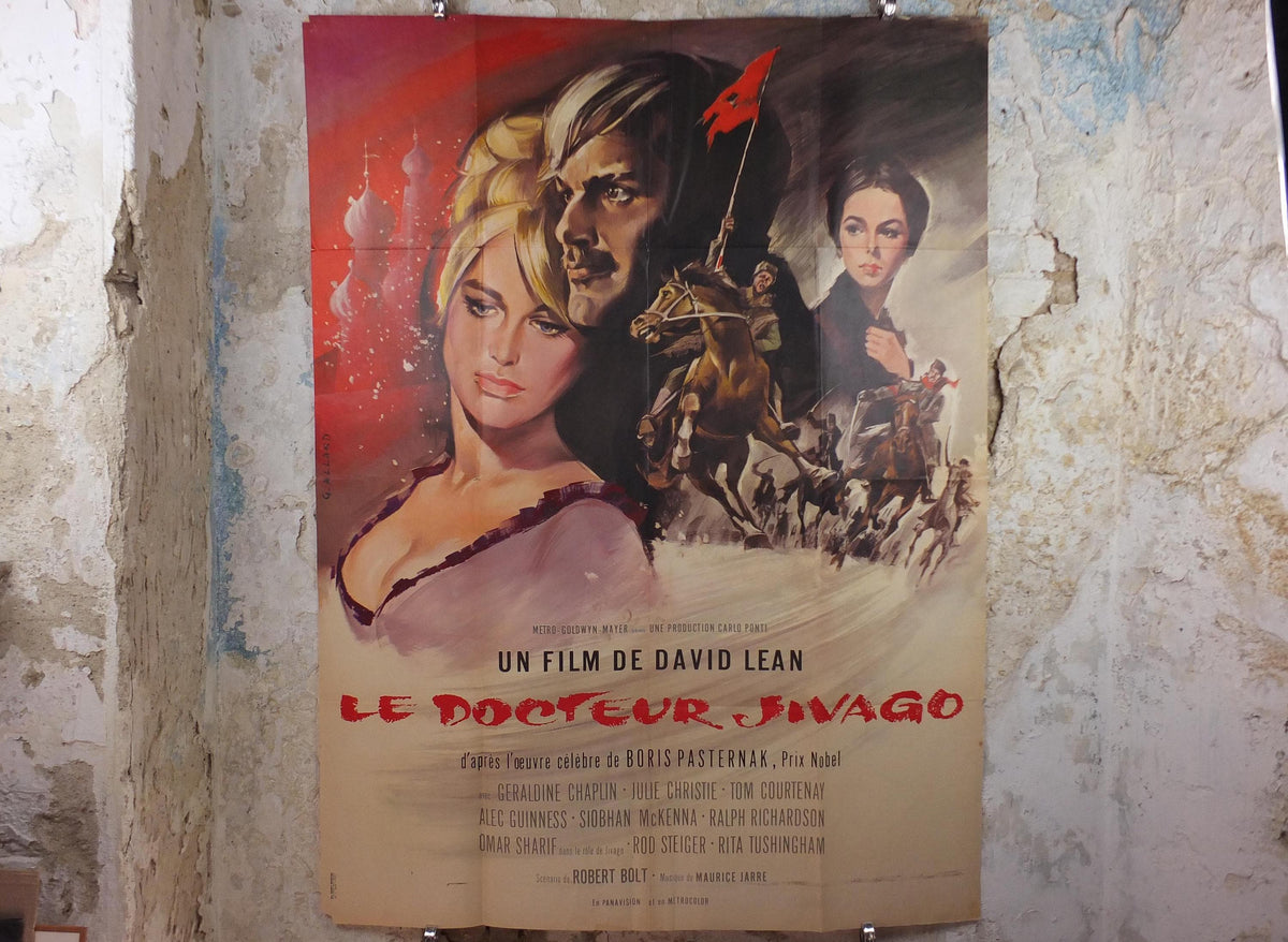 1965 Doctor Zhivago Poster, Epic Russian Revolution and World War 1 movie, Original French Grande size, wall art cinema film memorabilia