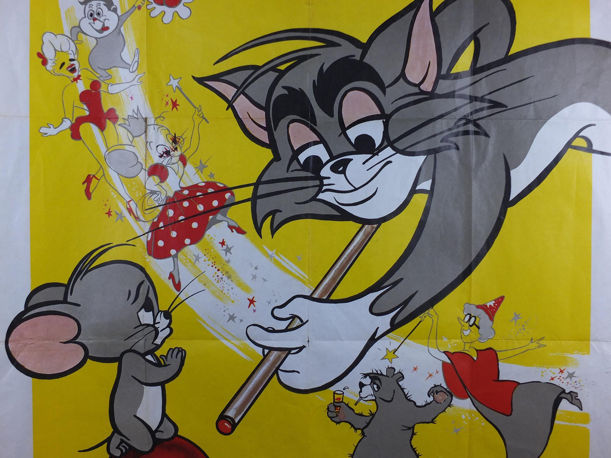 1970 Tom and Jerry Poster, La Ronde Joyeuse de Tom et Jerry, Cat and Mouse, Original French Grande size, wall art cinema film memorabilia