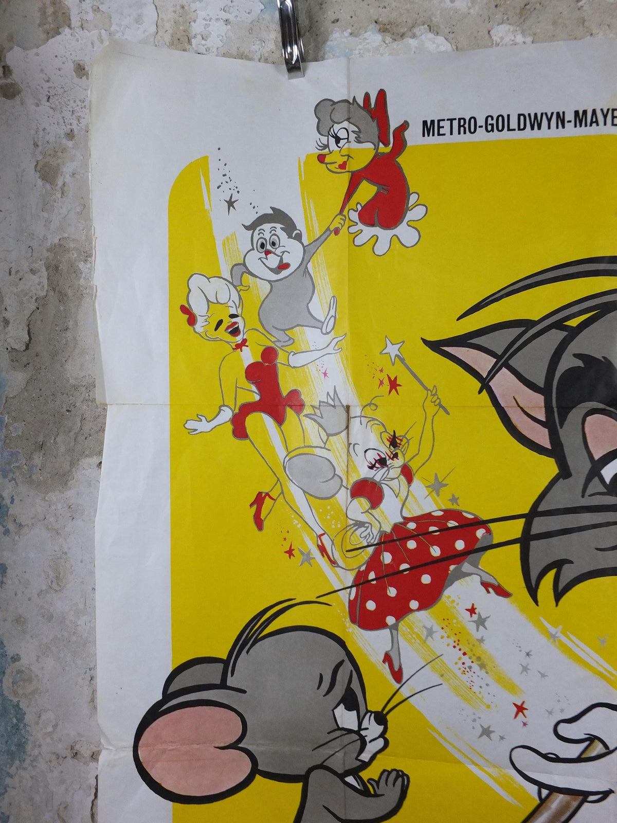 1970 Tom and Jerry Poster, La Ronde Joyeuse de Tom et Jerry, Cat and Mouse, Original French Grande size, wall art cinema film memorabilia