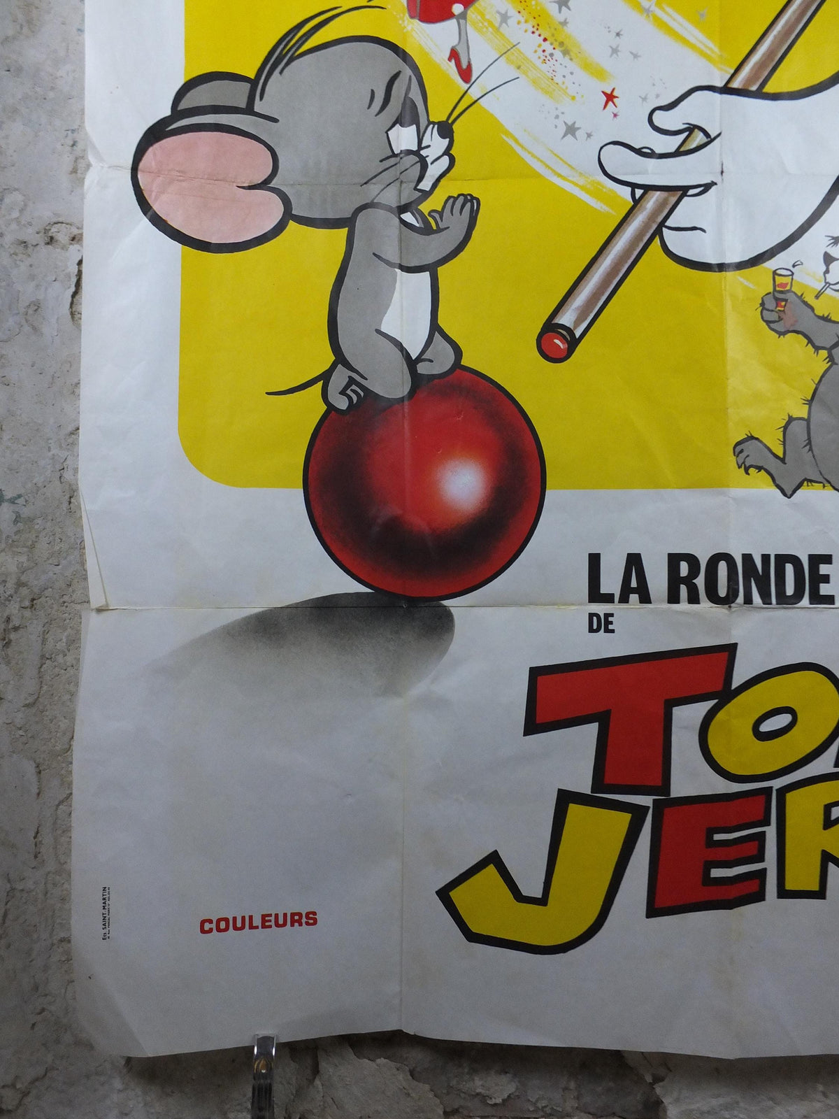 1970 Tom and Jerry Poster, La Ronde Joyeuse de Tom et Jerry, Cat and Mouse, Original French Grande size, wall art cinema film memorabilia