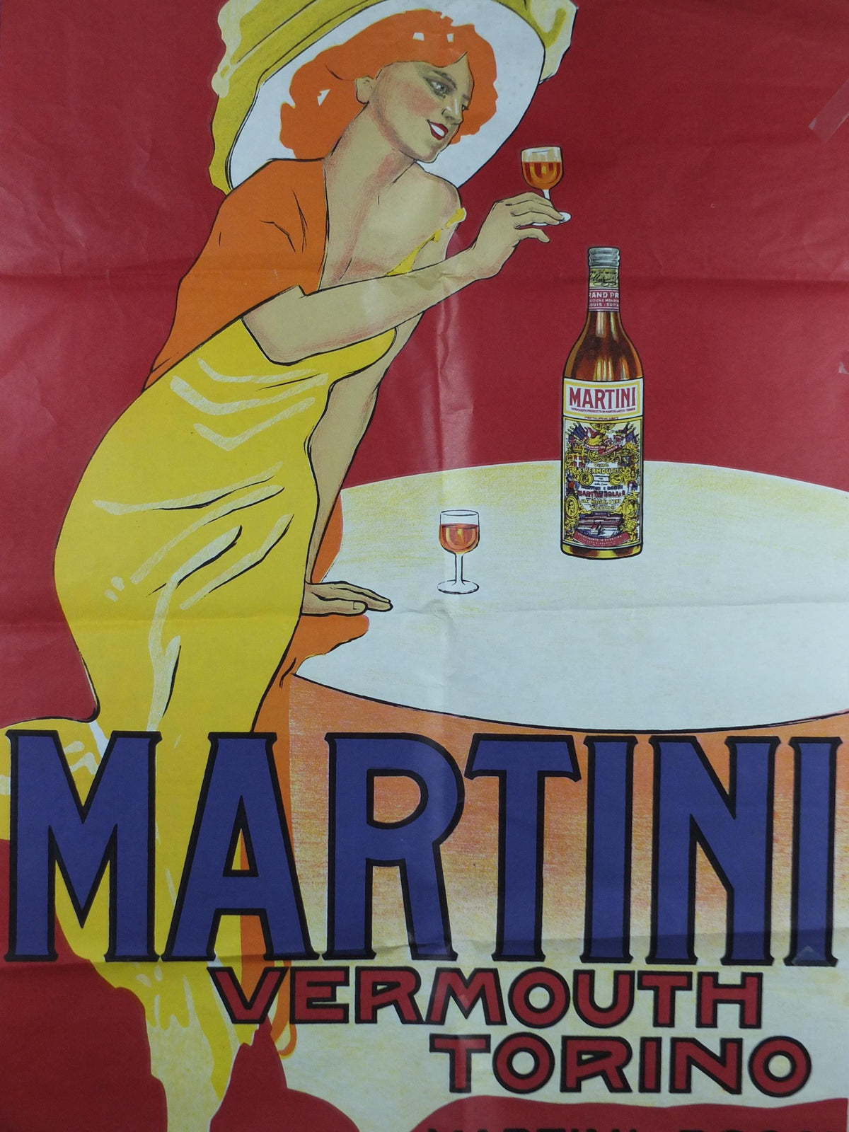 1970s Martini Vermouth Poster, Martini and Rossi Torino / Turin, by Dudovich alcoholic drink, 1920s art deco advertising wall art decor