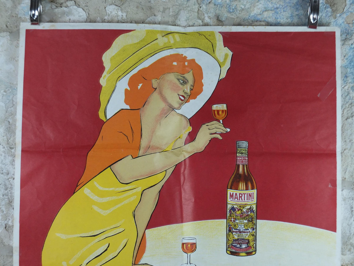 1970s Martini Vermouth Poster, Martini and Rossi Torino / Turin, by Dudovich alcoholic drink, 1920s art deco advertising wall art decor