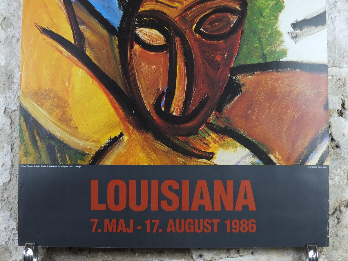1986 Pablo Picasso Poster, The Woman from Avignon 1907, Louisiana Museum of Modern Art, Copenhagen, gallery exhibition, wall art decor