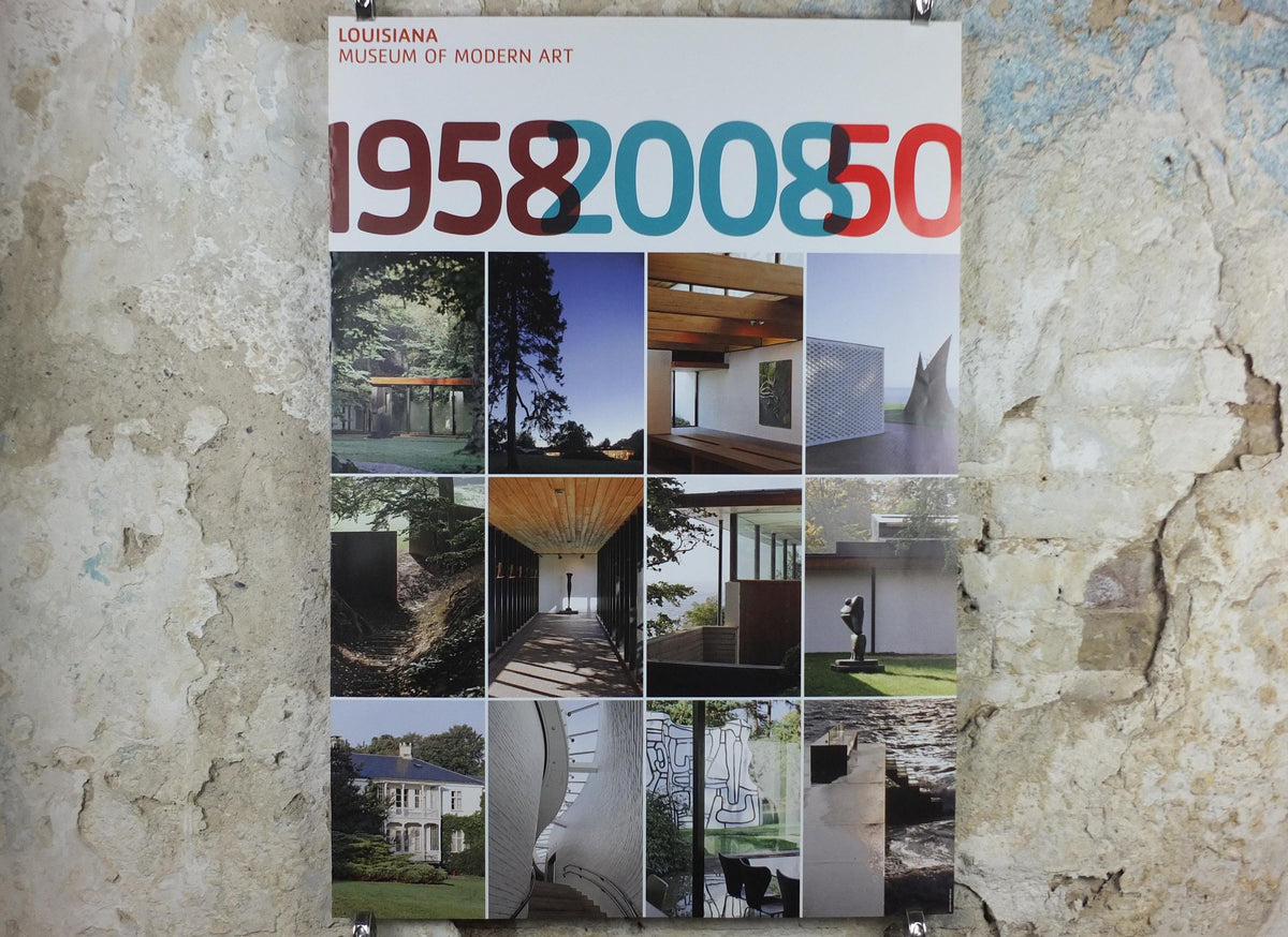 2008 Louisiana Anniversary Poster, 1959 - 2008 50th Anniversary, Louisiana Museum of Modern Art, architecture, wall art decor