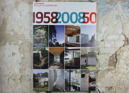 2008 Louisiana Anniversary Poster, 1959 - 2008 50th Anniversary, Louisiana Museum of Modern Art, architecture, wall art decor