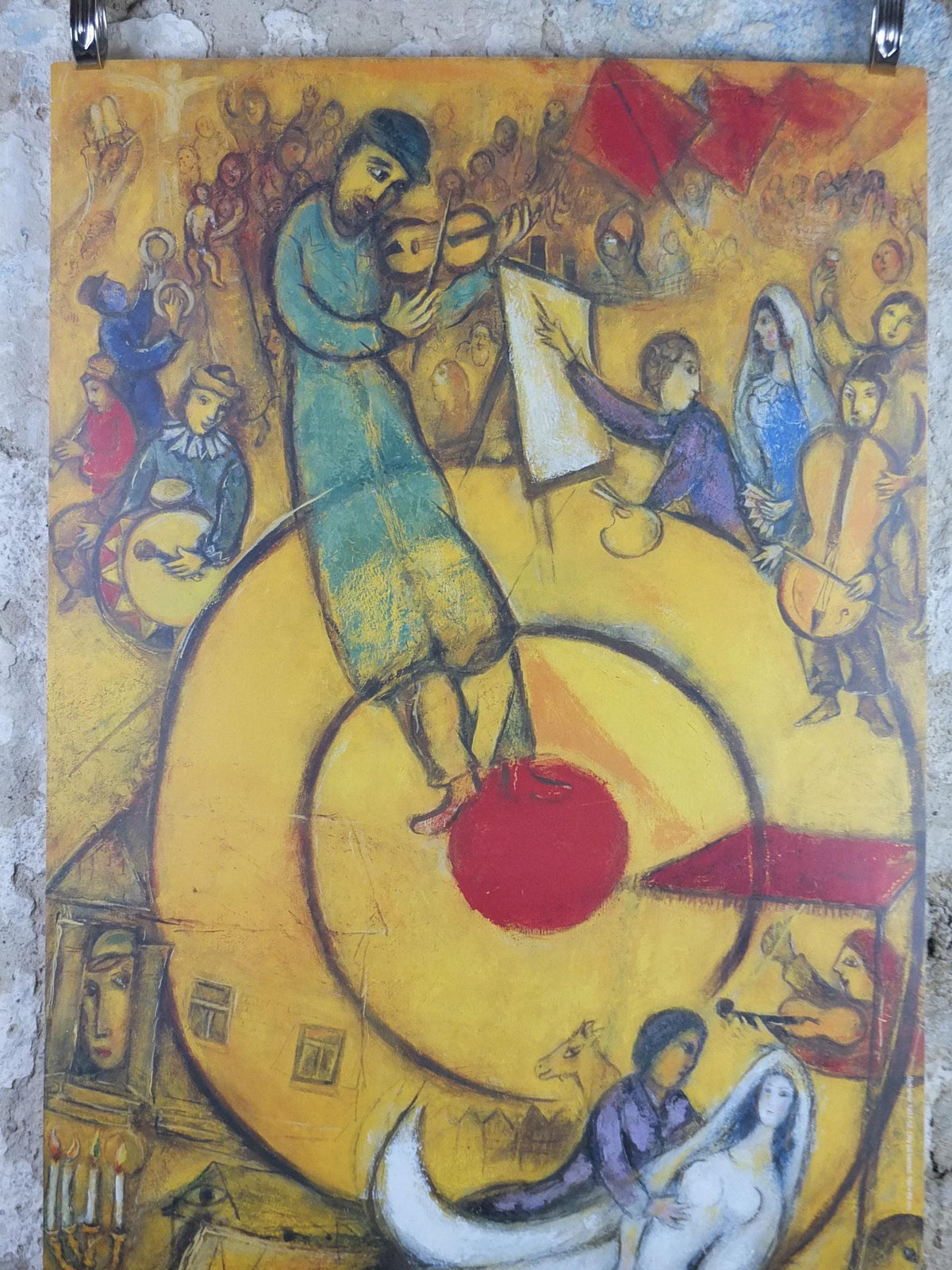 1990 Marc Chagall Poster, Liberation 1937 - 1952, Louisiana Museum of Modern Art, Cubism and Expressionism, exhibition wall art decor