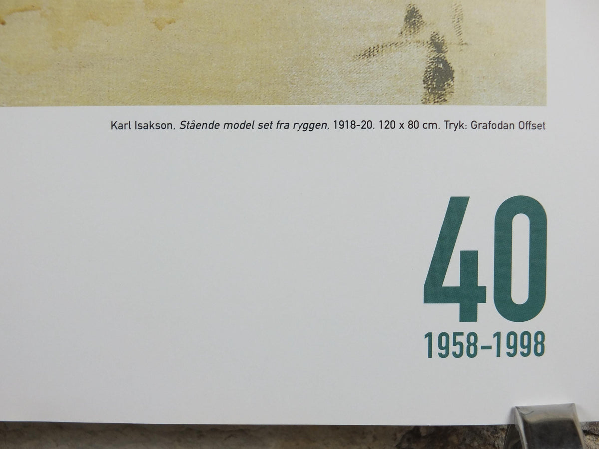 1998 Louisiana Anniversary Poster, 40th Anniversary, Karl Isakson, Model from the Back, 1920 Louisiana Museum of Modern Art, wall art decor