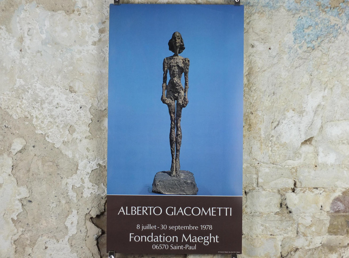 1976 Alberto Giacometti Poster, Annette from Life, bronze sculpture, Fondation Maeght, Modernism, gallery exhibition, wall art decor