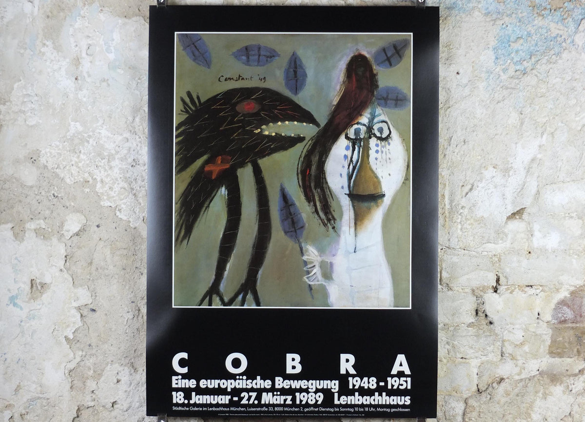 1989 Constant Poster, Woman Who Injured a Bird with a Dead Leaf 1949, Cobra Group, Reflex Movement, artist gallery exhibition wall art decor