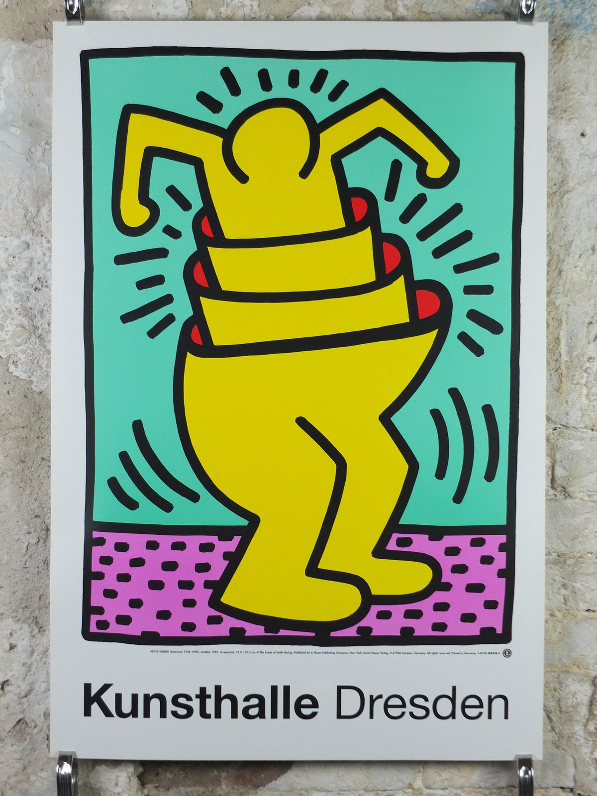 1989 Keith Haring Poster, Cup Man 1989, Untitled 1989, Kunsthalle Dresden, Pop Art, Street, wall art decor