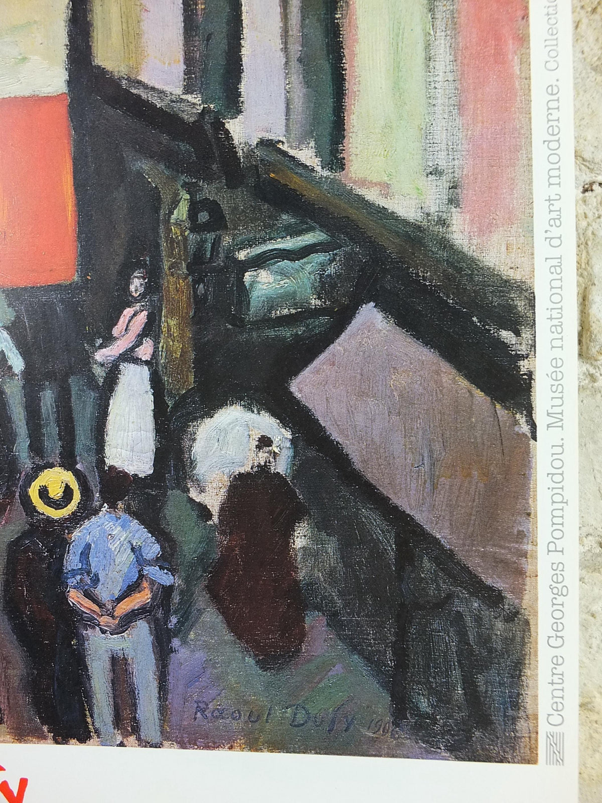 1988 Raoul Dufy Poster, La Rue Pavoisee 1906, Fauvism, Cubism and Expressionism, gallery exhibition, wall art decor
