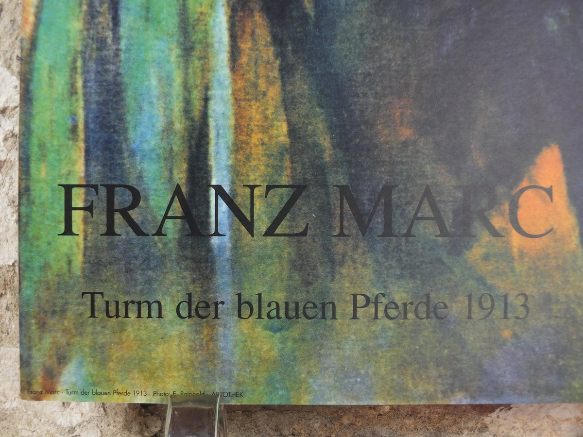 1990s Franz Marc Poster, The Tower of Blue Horses, Turm der blauen Pferde 1913, Der Blaue Reiter, Expressionism exhibition, wall art decor