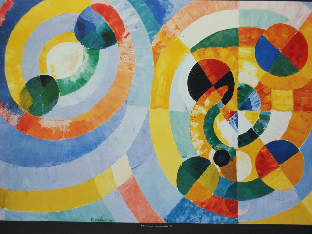 1990 Robert Delaunay Poster, Circular Forms 1930, Formes Circulaires Orphism, Cubism, abstract, Fauvism, wall art decor