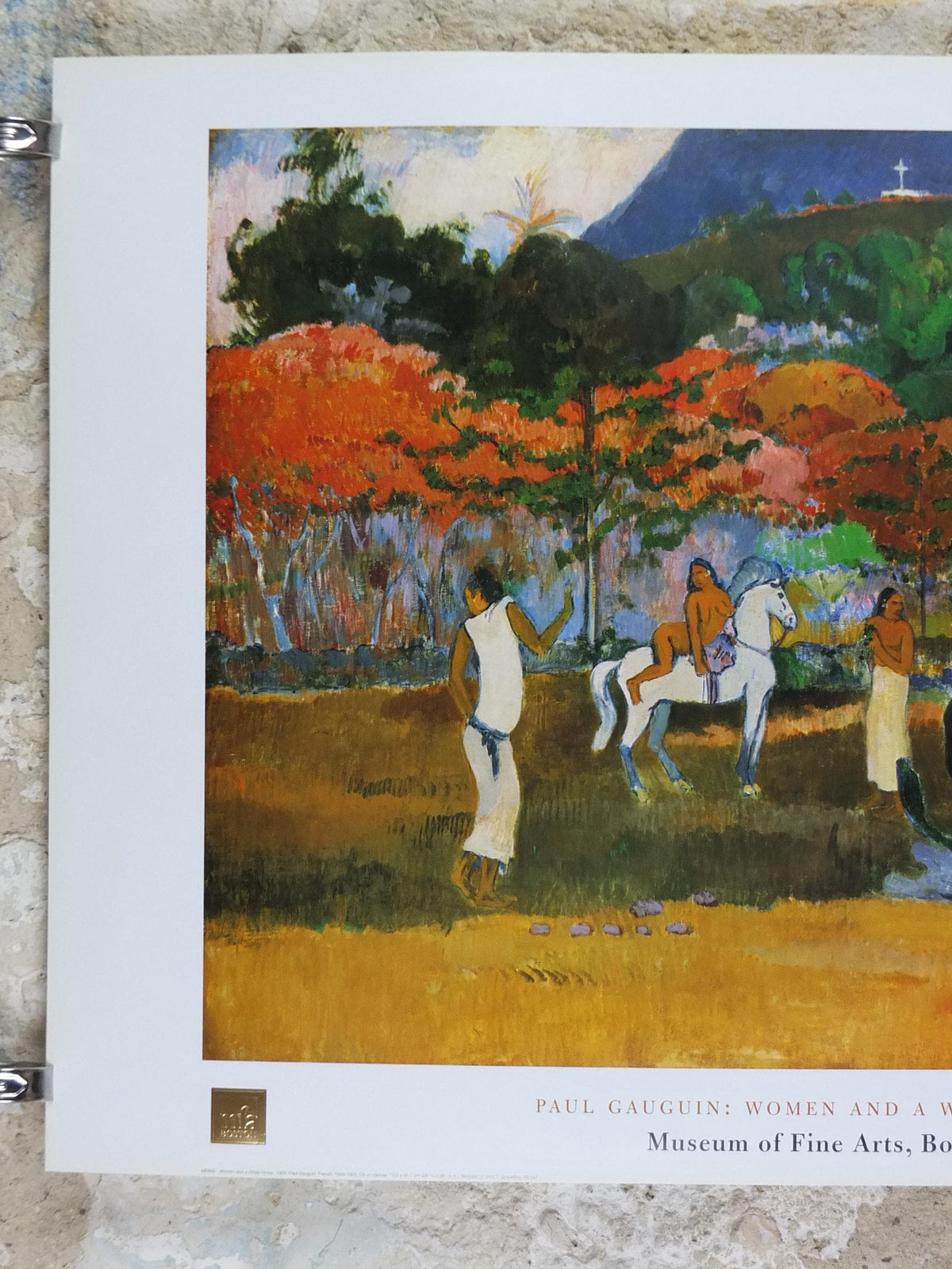 1998 Paul Gauguin Poster, Women and a white horse 1903, Post Expressionism gallery exhibition, wall art decor