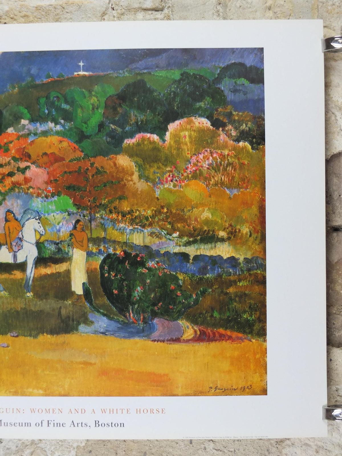 1998 Paul Gauguin Poster, Women and a white horse 1903, Post Expressionism gallery exhibition, wall art decor