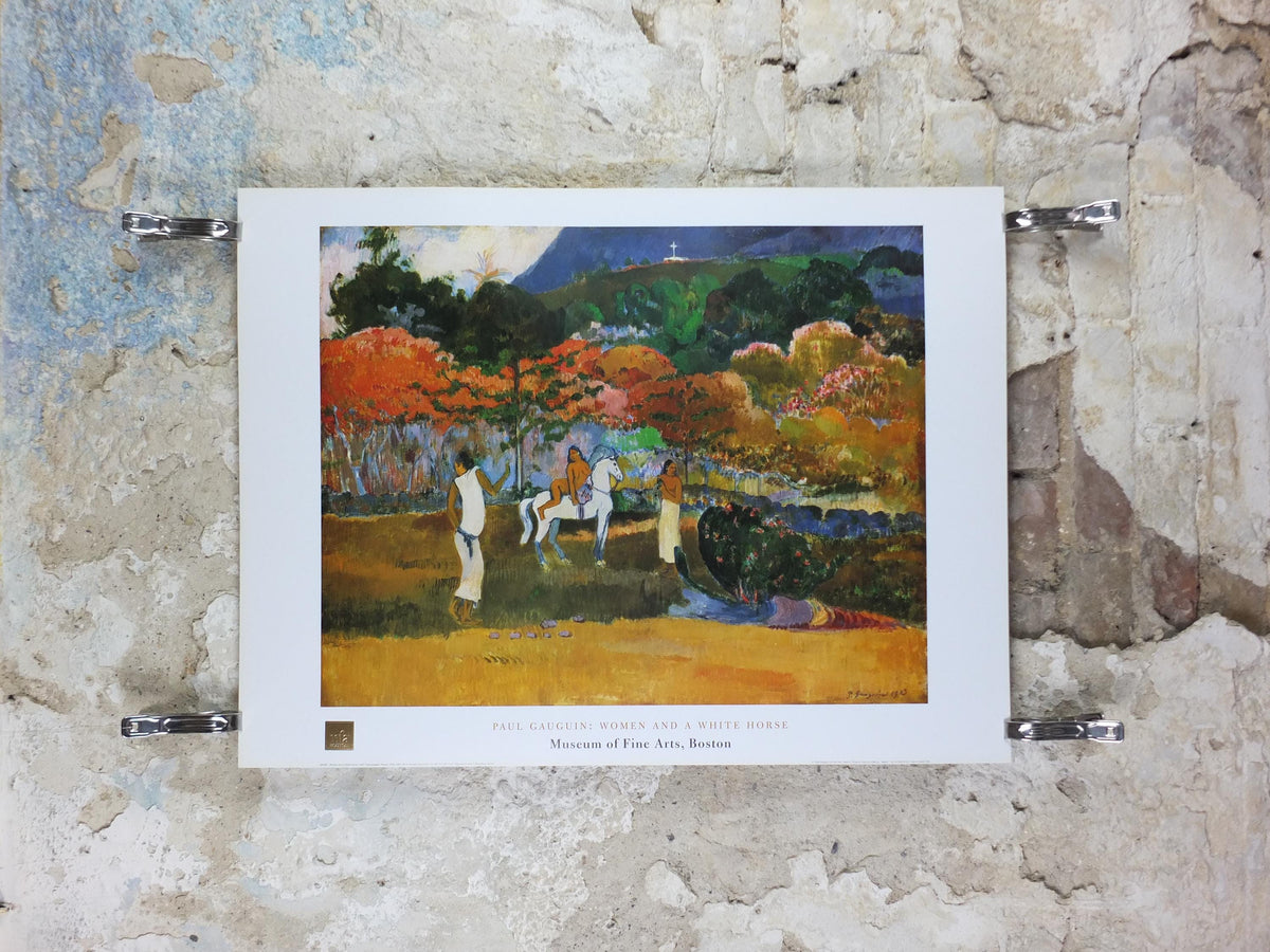 1998 Paul Gauguin Poster, Women and a white horse 1903, Post Expressionism gallery exhibition, wall art decor