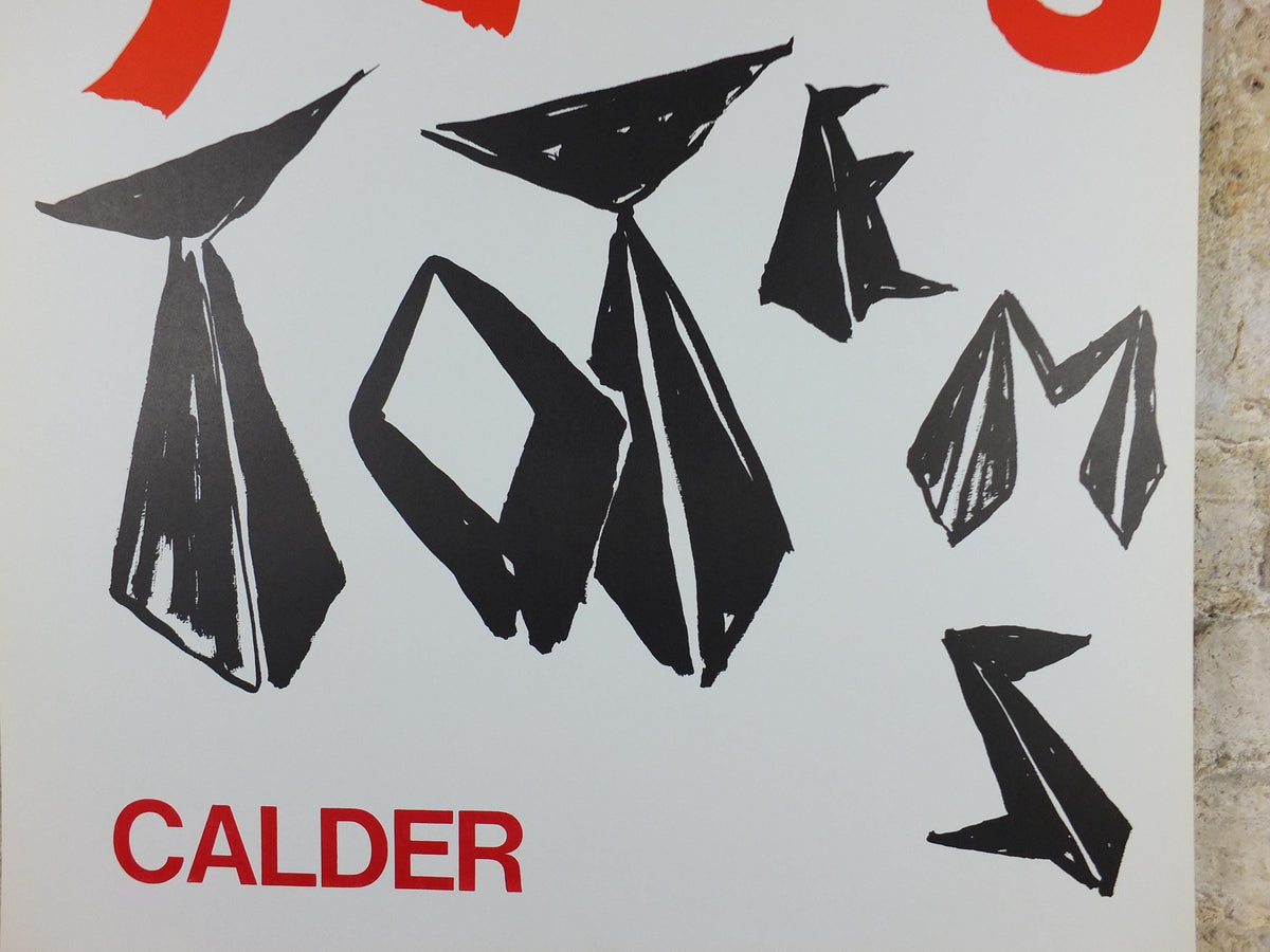 1966 Alexander Calder Poster, Gouaches Totems, Galerie Maeght Paris, Innovative Mobiles artist, gallery exhibition, wall art decor
