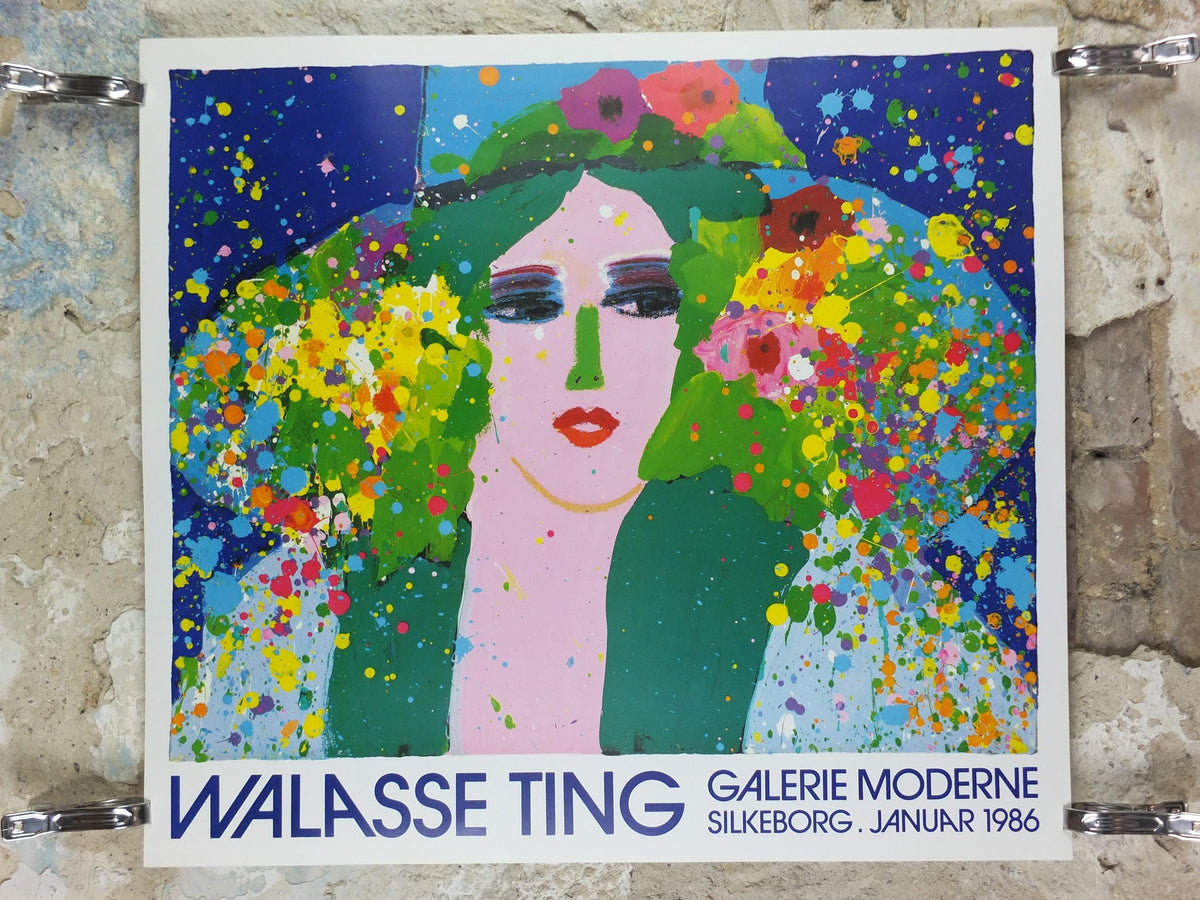1986 Walasse Ting Poster, Modern Woman, Jazz Moderne, colourful popular figuratism, pop art, gallery, wall art decor