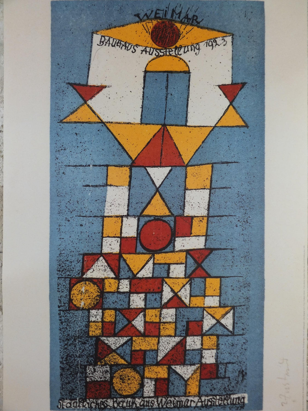 1989 Paul Klee Poster, The Elevated Plane 1923, Der Blaue Reiter, Weimar Bauhaus, Surrealism gallery exhibition wall art decor