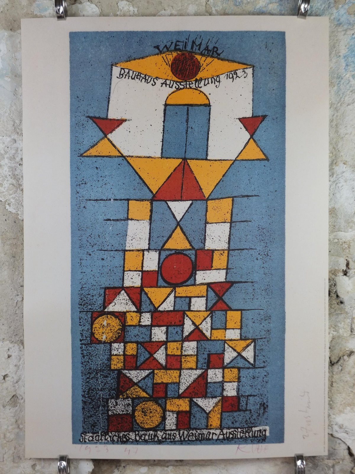 1989 Paul Klee Poster, The Elevated Plane 1923, Der Blaue Reiter, Weimar Bauhaus, Surrealism gallery exhibition wall art decor