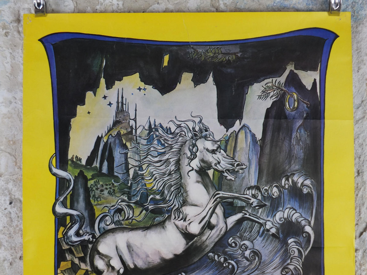 1970 Shadowfax Poster, by D. de S. Pernes, Lord of all Horses, Lord of the Rings, J.R.R. Tolkien, Middle Earth, fantasy wall art decor