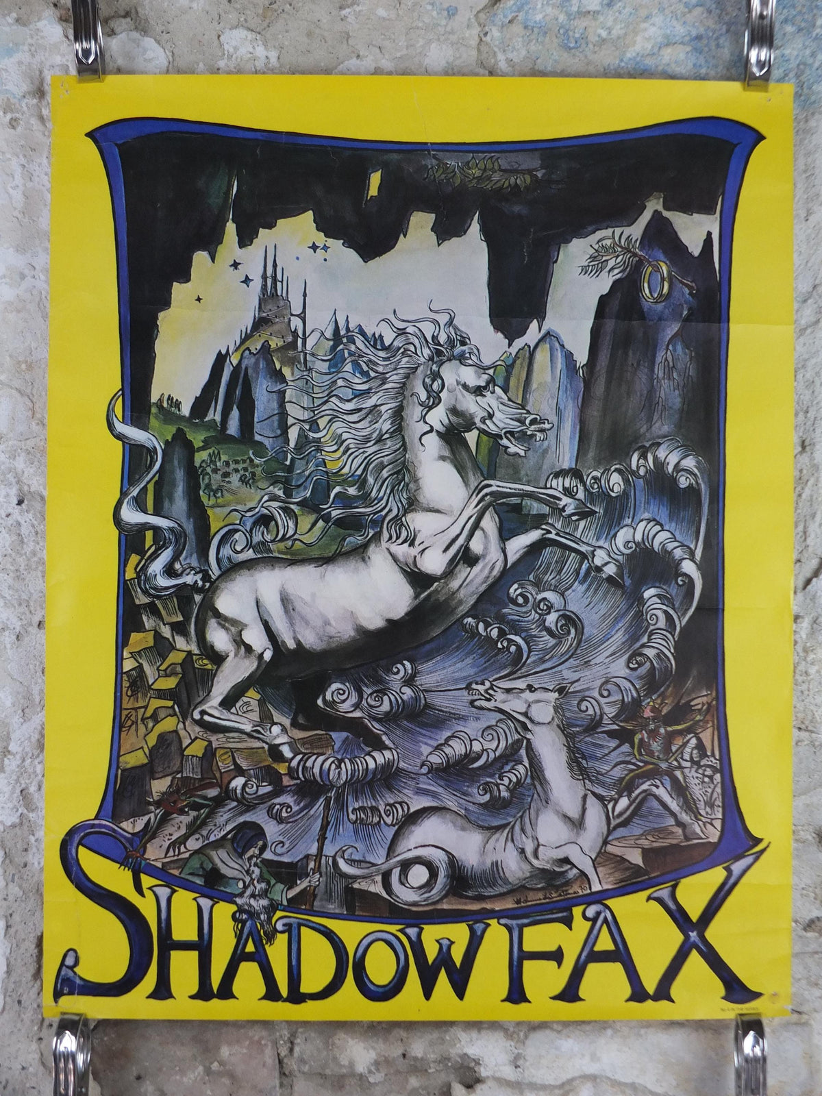1970 Shadowfax Poster, by D. de S. Pernes,  Lord of all Horses, Lord of the Rings, J.R.R. Tolkien, Middle Earth, fantasy wall art decor
