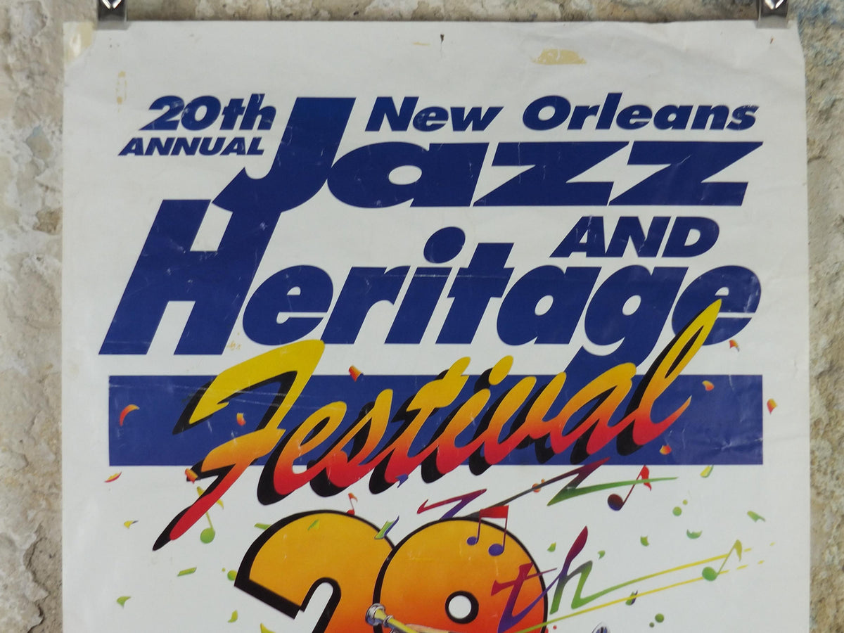 1989 New Orleans Jazz Poster, 20th New Orleans Jazz Festival, Louisiana USA, Music wall art decor