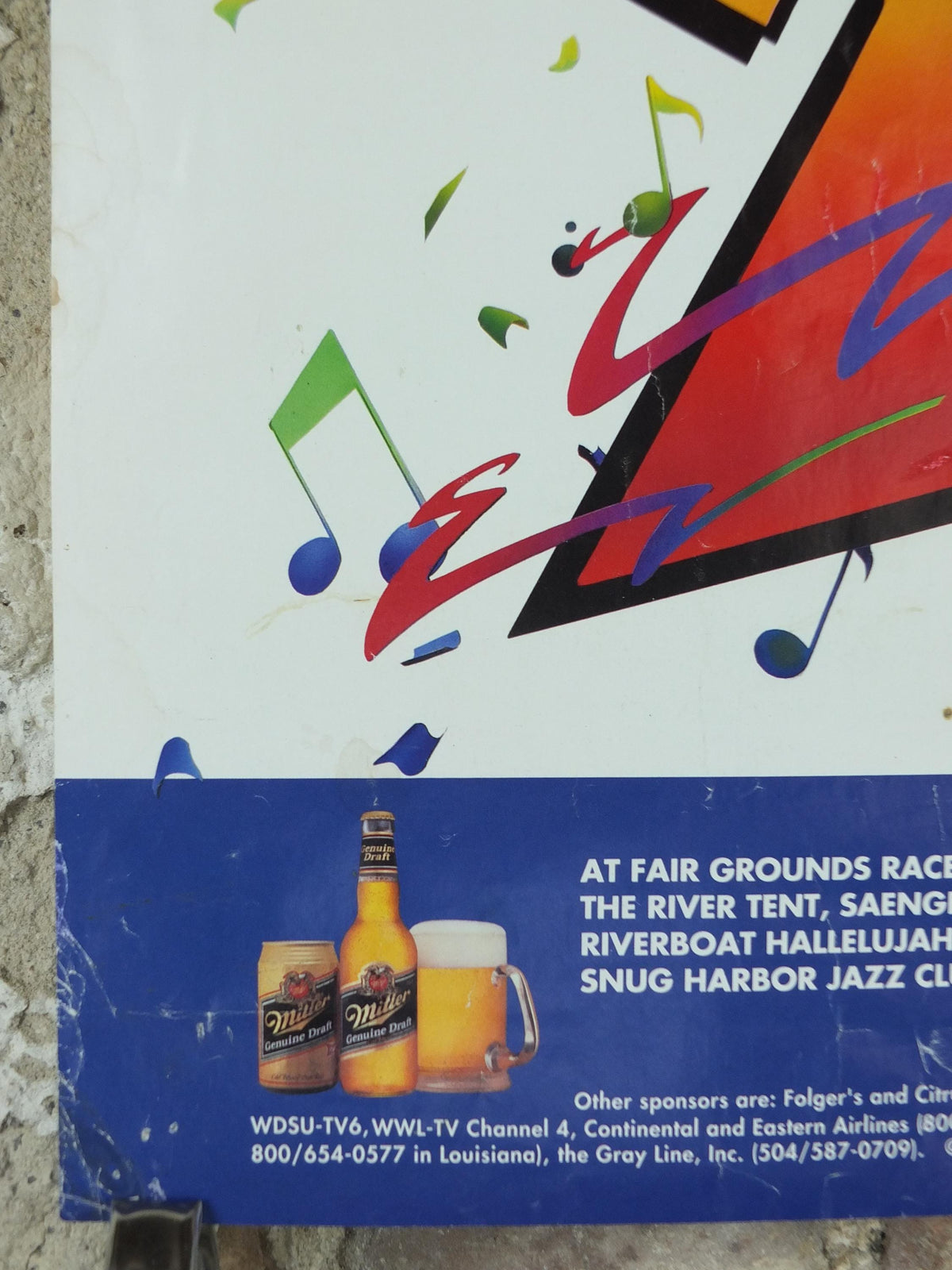 1989 New Orleans Jazz Poster, 20th New Orleans Jazz Festival, Louisiana USA, Music wall art decor