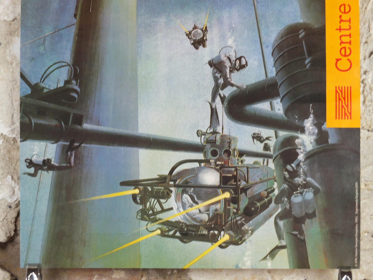 1978 20000 Leagues under the Sea Poster, Jules Verne, Voyages Extraordinaires, Centre Georges Pompidou, future wall art decor