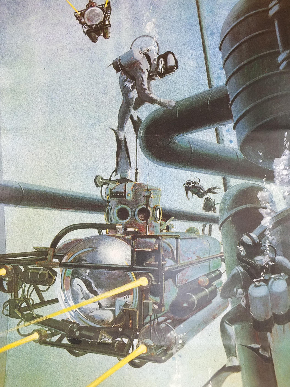 1978 20000 Leagues under the Sea Poster, Jules Verne, Voyages Extraordinaires, Centre Georges Pompidou, future wall art decor