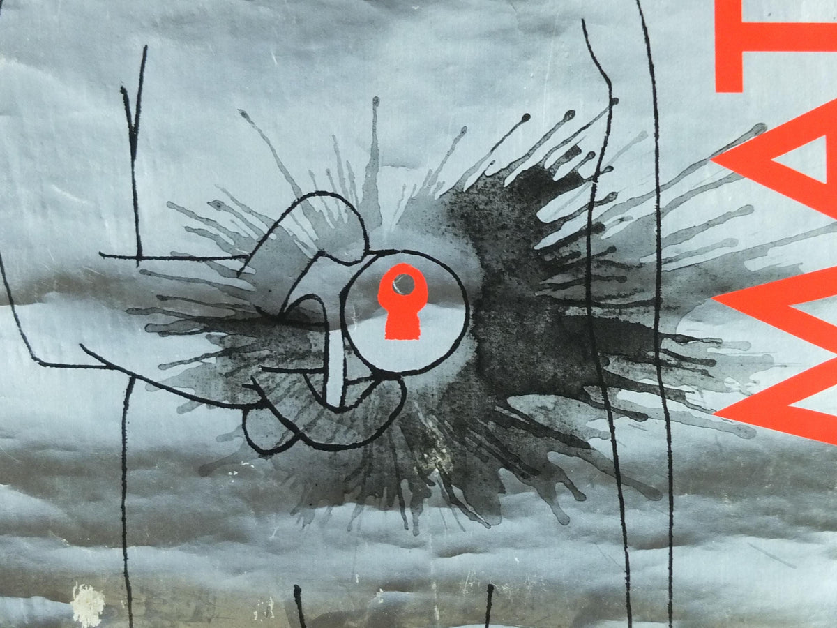 1985 Roberto Matta Poster, thick silver paper, Centre Georges Pompidou, Surrealism Abstract Expressionism, gallery exhibition wall art decor