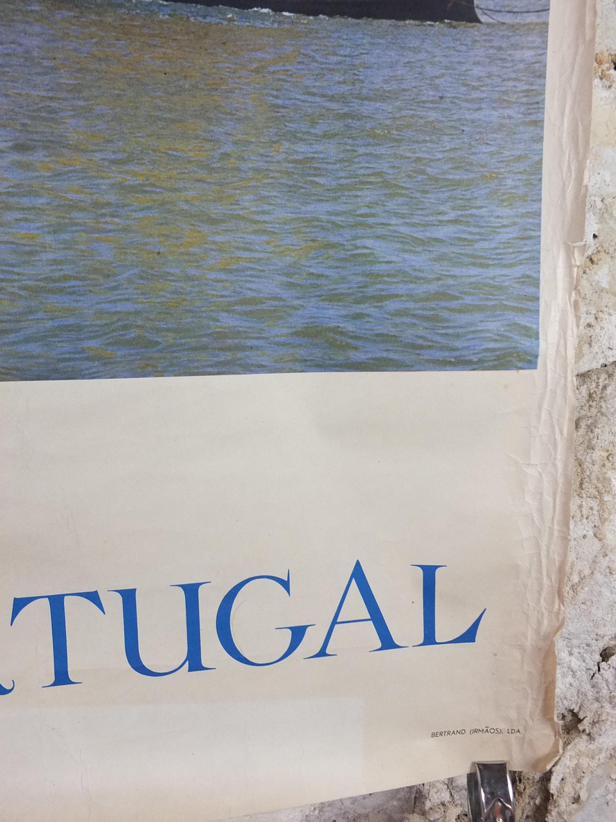 1960s Lisbon Travel Poster, Praça do Comércio, Lisboa, Portugal, Tagus River Boat, Portuguese travel wall art decor