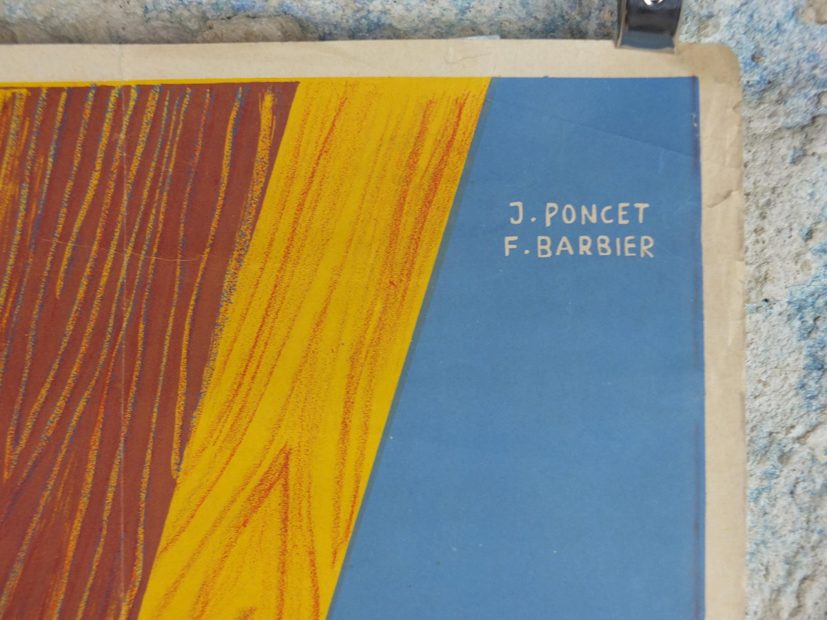 1951 International Wood Exhibition Poster, Exposition Internationale du Bois, by Poncet & Barnier, Lyon, Palais de la Foire, wall art decor