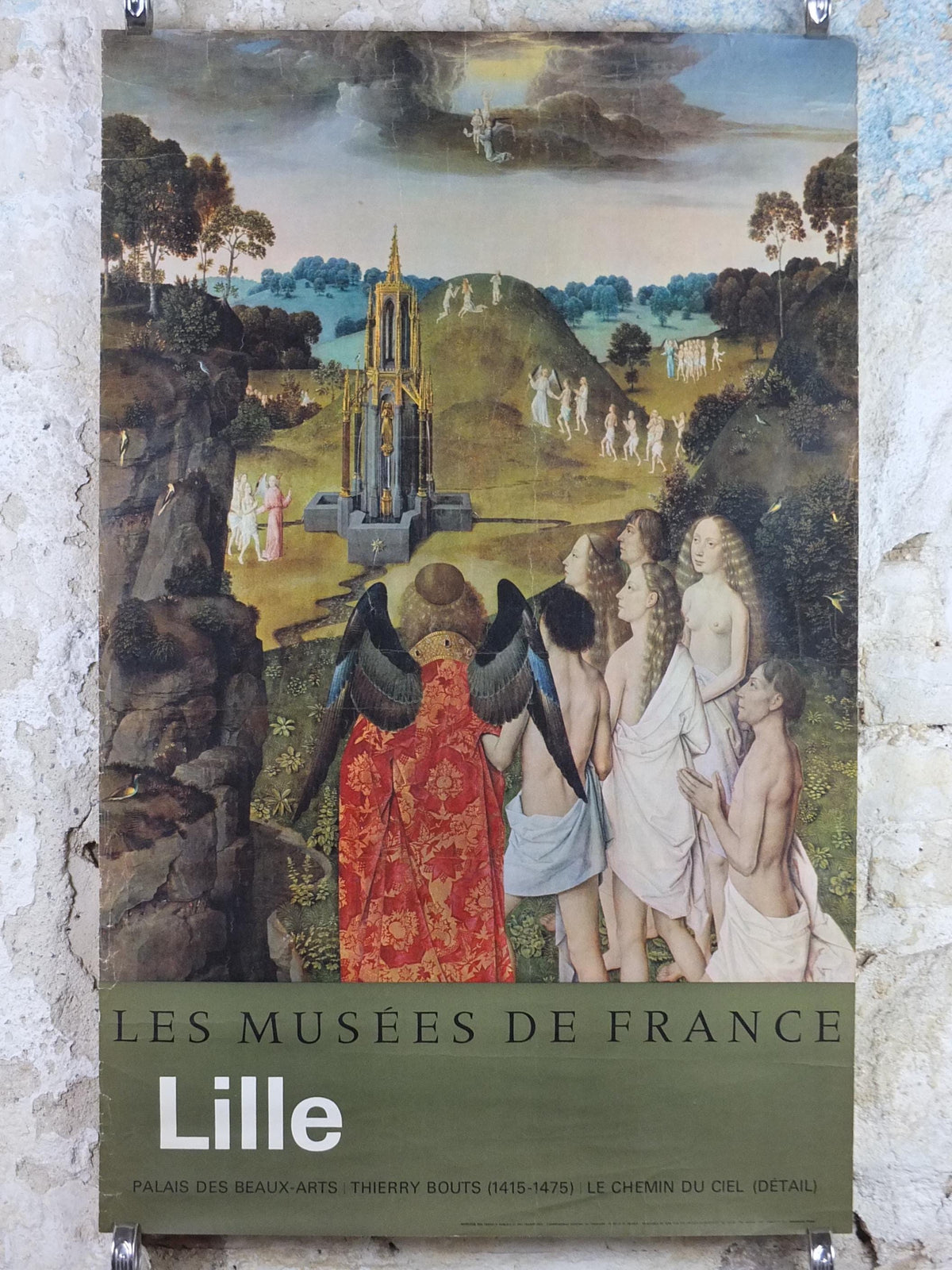 1962 Dirk Bouts Poster, Le Chemin du Ciel, The Way to Heaven, Christian Religion classical Lille art exhibition, wall art decor
